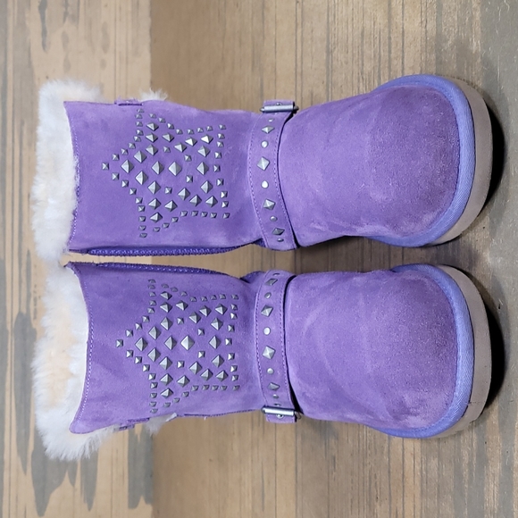 Ugg Adrianna Star Studded Lavender Youth Winter Snow Boots 1004864K - Picture 3 of 10